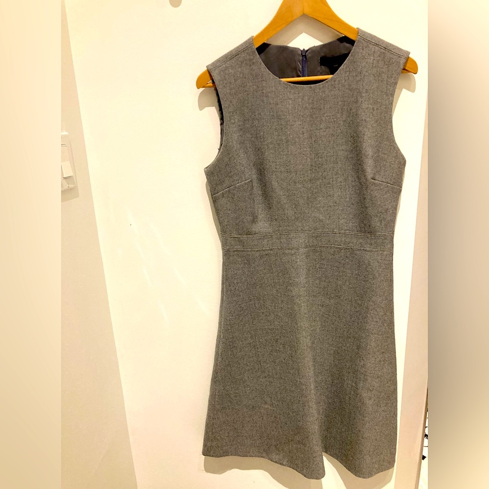 J Crew size 8 grey wool dress